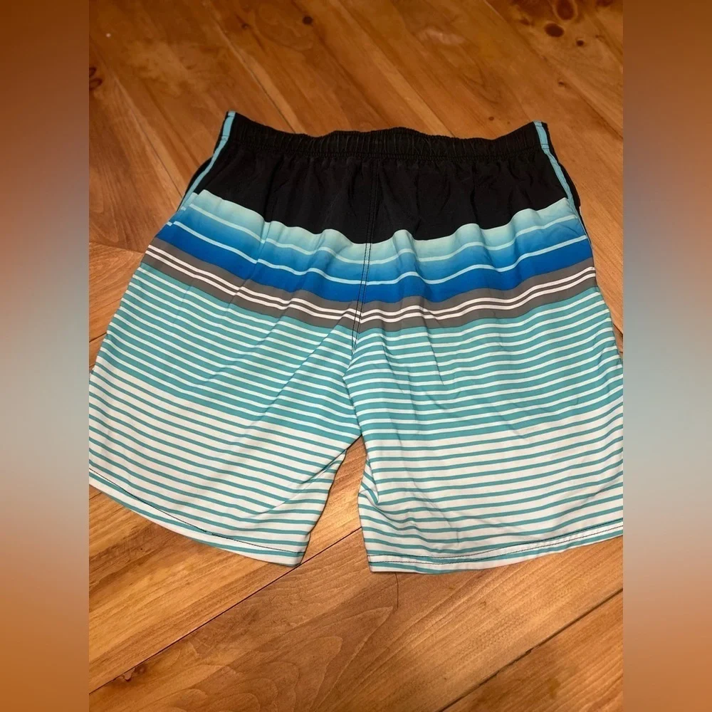 George Men's Blue and Black Striped Board Shorts size 36-38